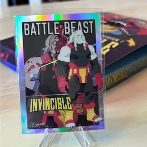 Battle Beast Invincible Holographic Card 182 Thokk Super Products